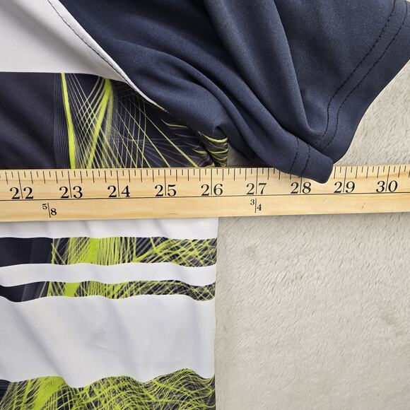 Oakley Polo Shirt Mens XXL Aero Stripe Mashie Golf Performance Green Gray White - Picture 10 of 11